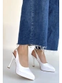 Arim Beyaz Rugan Platform Topuk Ayakkabı