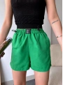 Armalı keten şort yeşil s251003