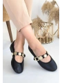 Atnis Siyah Cilt Babet Ayakkabı