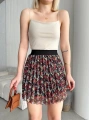 Baskılı astarlı mini etek