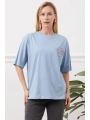 Baskılı tişört mavi