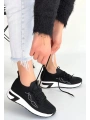 Belan Siyah Triko Bağcıklı Spor Ayakkabı