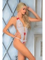 Beyaz Dantelli Bodysuit - 938