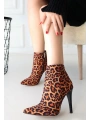 Blan Zebra Saten Topuklu Bot