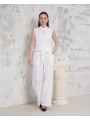 Broşlu yelek pantolon takım beyaz s255821