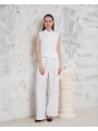 Broşlu yelek pantolon takım beyaz s255821