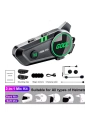 C50 2x Motosiklet Intercom Kask Kulaklık 1000 Mah Rgb Işıklı Çift Eşleşme