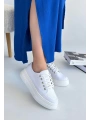 Carin Beyaz Keten Bağcıklı Spor Ayakkabı