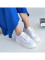 Carin Beyaz Keten Bağcıklı Spor Ayakkabı