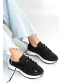 Ceas Siyah Triko Bağcıklı Spor Ayakkabı