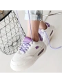 Chris Beyaz Cilt Lila Detaylı Bağcıklı Spor Ayakkabı