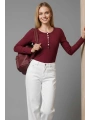 Çıtçıt Detaylı Bluz Bordo T4343
