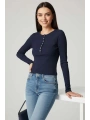 Çıtçıt Detaylı Bluz Lacivert T4343