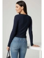 Çıtçıt Detaylı Bluz Lacivert T4343