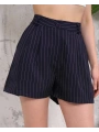 Çizgili düğmeli şort siyah s2551251