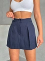 Çizgili şort etek
