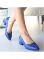 Desniy Mavi Cilt Topuklu Ayakkabı
