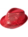 Disko  Kırmızı Payetli Fötr Şapka Yetişkin Boy
