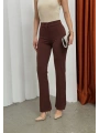 Düğmeli Palazzo pantolon kahve p170091