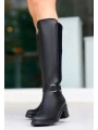Emrat Siyah Cilt Topuklu Çizme