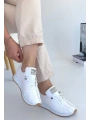 Fiert Beyaz Cilt Bağcıklı Spor Ayakkabı