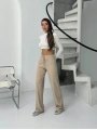 Fitilli şardonlu pantolon bej a4058