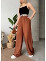 Flamlı kahve pantolon