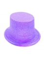 Floresan Mor Renk Simli Uzun Fötr Melon Şapka 12 Cm