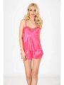 Fuşya Saten Babydoll Şortlu Takım - 279