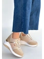 Geja Bej Cilt Bağcıklı Spor Ayakkabı