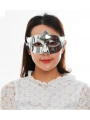 Gümüş Renk Kostüm Partisi Ekstra Parlak Balo Maskesi 15x10 Cm