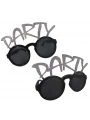 Gümüş Simli Party Yazılı Parti Gözlüğü Show 15x7 Cm