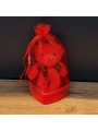 Hediyelik Kırmızı Tüllü Kese Ve Sevimli Ayıcık