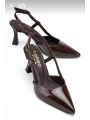 Hoost Kahverengi Rugan Topuklu Ayakkabı