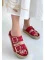 İces Kırmızı Nubuk Terlik
