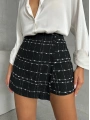İki düğmeli ch kumaş şort etek siyah h26414