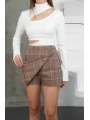 İki düğmeli şort etek vizon h26414