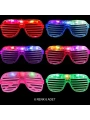 Işıklı Panjur Şeritli Led Parti Gözlüğü 6 Renk 6’lı Set