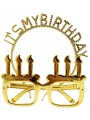 İt39s My Birthday Yazılı Taç Ve Mum Şekilli Gözlük Seti Altın Renk