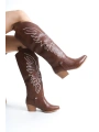 Jilla Taba Cilt Tak Çıkar Topuklu Bot Ve Çizme