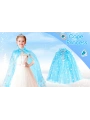 Karlar Ülkesi Elsa Frozen Mavi Pelerin – 80 Cm Kar Desenli Çocuk Pelerini ( Taç Hariç )