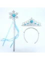 Karlar Ülkesi Elsa Mavi Kalp Tacı Ve Kar Temalı Asa Seti