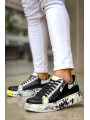 KB-02  MRTNM Bağcıklı Crocodile Siyah Sarı Günlük Erkek Ayakkabı