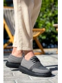 KB-042  MRTNM Bağcıklı Gri Siyah Taban Günlük Erkek Ayakkabı