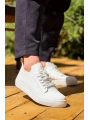 KB-110  Kuback Beyaz Triko Yüksek Taban Bağcıklı Günlük Erkek Ayakkabı