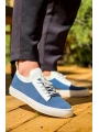 KB-110  MRTNM Mavi Triko Yüksek Taban Bağcıklı Günlük Erkek Ayakkabı