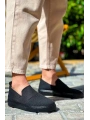 KB-114  Kuback Siyah Triko Siyah  Yüksek Taban Bağcıksız Günlük Erkek Ayakkabı