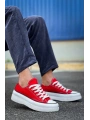 KB-CX-3 Kuback Kısa Kırmızı Keten Beyaz Yüksek Taban Spor Ayakkabı