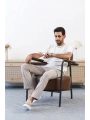 KB-E4 MRTNM Bej Deri Beyaz Taban Günlük Erkek Ayakkabı