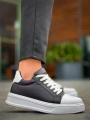 KB-X46 Kuback Siyah Beyaz Yüksek Beyaz Taban Günlük Spor Ayakkabı